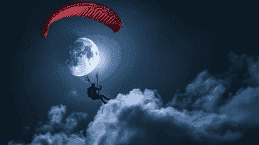 Nighttime Adventures: Parachuting Under the Moonlight